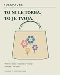 Folkpause DIY Tote Kit - grafična predstavitev kompleta za vezenje platnene torbe